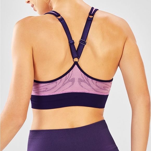 Fabletics Pink Swirl Eliza Seamless Sports Bra - Picture 2 of 9